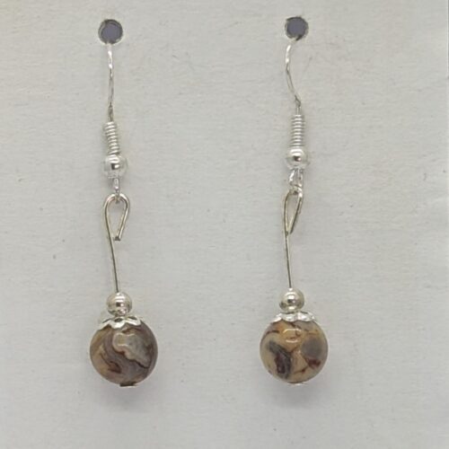 Boucles d’oreilles agate crazy lace, pierre de la confiance