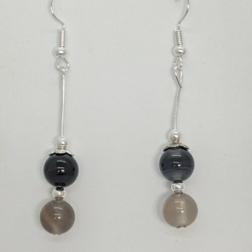 Boucles d’oreilles en agate de Botswana, pierre de stabilité.