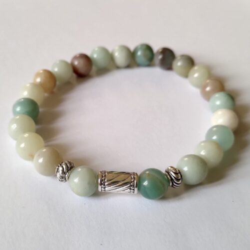 Bracelet homme amazonite, pierre du stress.