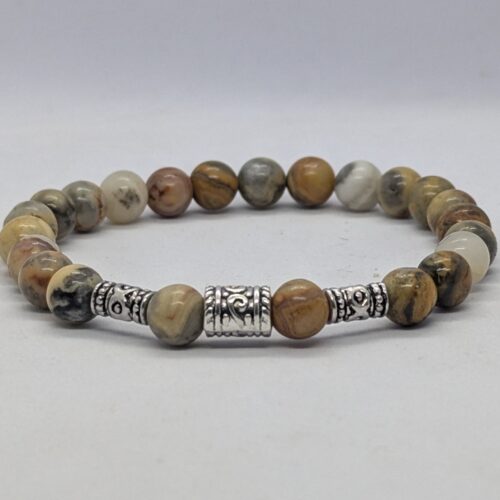 Bracelet homme agate crazy lace, pierre de la confiance.