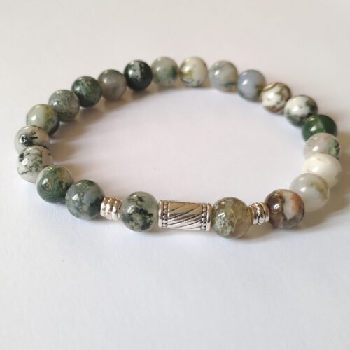 Bracelet homme agate arbre, pierre d’harmonie.