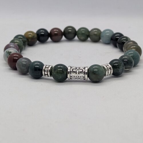 Bracelet homme agate indienne, pierre de chance.
