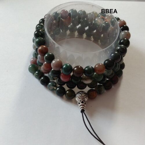Mala Tibétain agate indienne, pierre de chance.