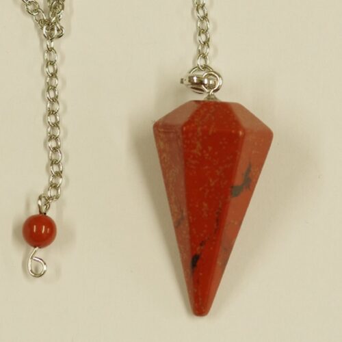 Pendule jaspe rouge, pierre d’ancrage.