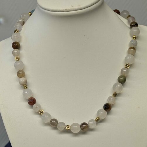 collier agate de Botswana