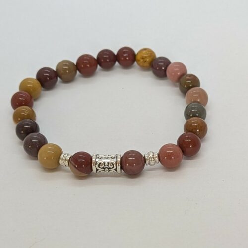 Bracelet homme jaspe mokaïte, pierre de vitalité.