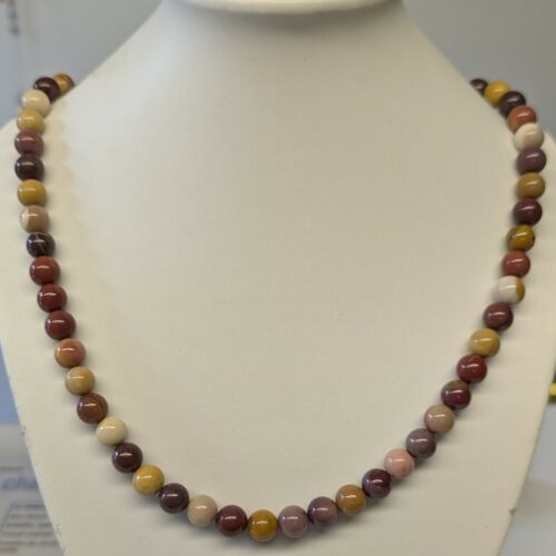 Collier jaspe mokaïte, pierre de vitalité.