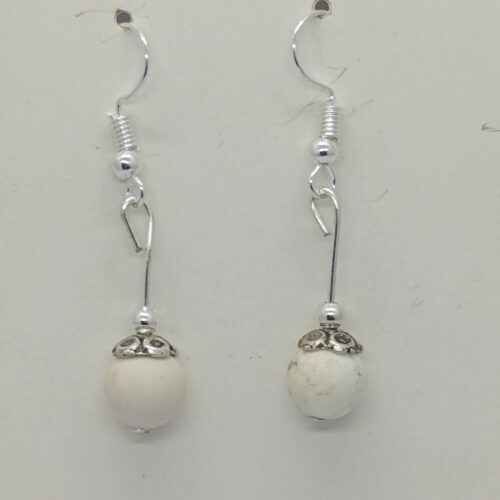 Boucles d’oreilles magnésite, pierre de la détente.