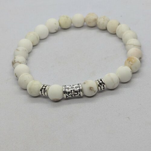 Bracelet homme magnésite, pierre de la détente.