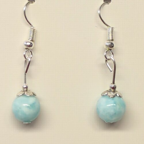 Boucles d’oreilles larimar, pierre de communication.