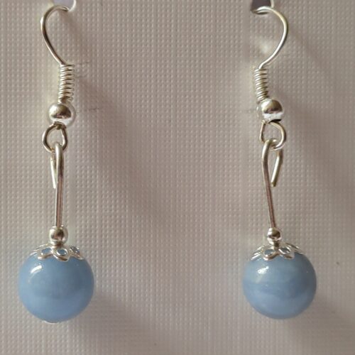 Boucles d’oreilles angélite, pierre de calme.