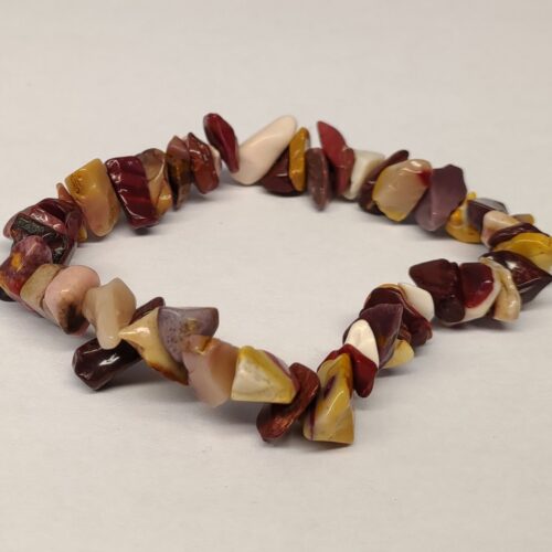 Bracelet chips jaspe mokaïte, pierre de vitalité.
