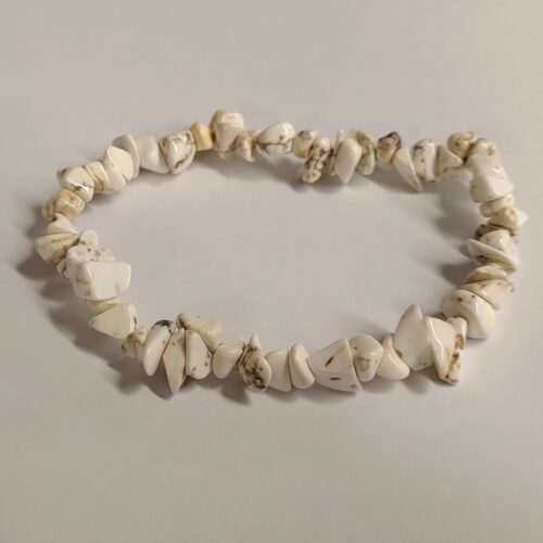 Bracelet chips magnésite, pierre de la détente.