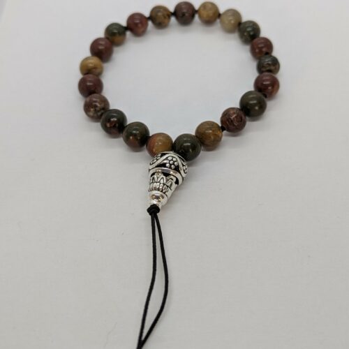 Bracelet Tibétain jaspe picasso, pierre des projets.